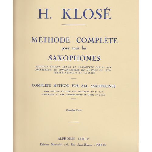 LEDUC Klose - Methode Complete Pour Tous Les Saxophones Vol.2