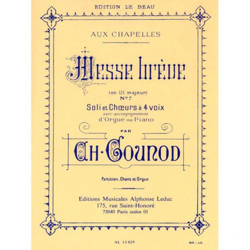 GOUNOD CHARLES - MESSE BREVE - CHANT/PIANO 