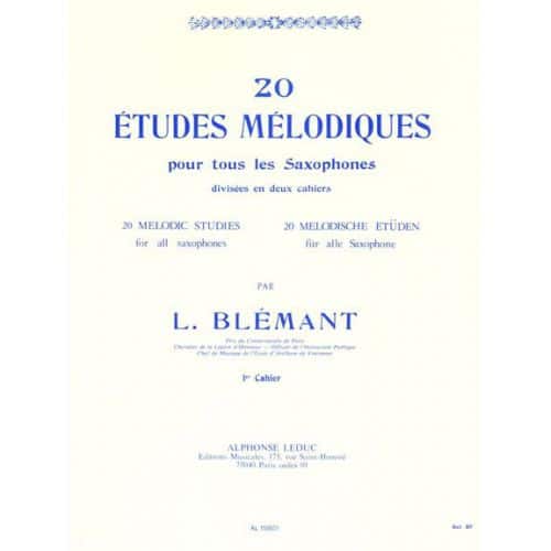 BLEMANT L. - 20 ETUDES MELODIQUES POUR SAXOPHONE VOL.1