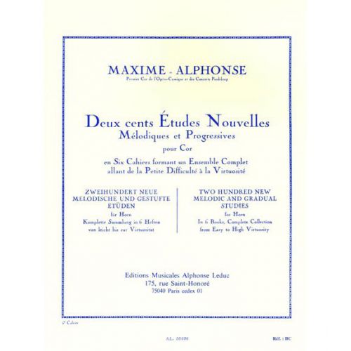 MAXIME-ALPHONSE - 200 ETUDES NOUVELLES VOL.5 - COR 