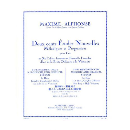 LEDUC MAXIME-ALPHONSE - 200 ETUDES NOUVELLES VOL.2 - COR