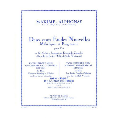 LEDUC MAXIME-alphonse - 200 Etudes Nouvelles Vol.2 - Cor