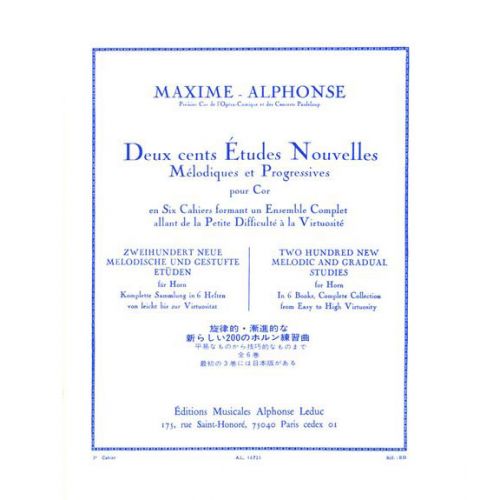 MAXIME-ALPHONSE - 200 ETUDES VOL.3 - COR