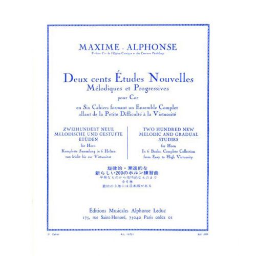 LEDUC MAXIME-alphonse - 200 Etudes Vol.3 - Cor