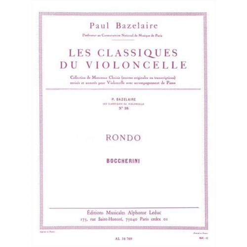 LEDUC BOCCHERINI L. (ARR. BAZELAIRE) - RONDO - VIOLONCELLE ET PIANO