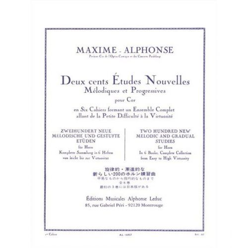 LEDUC MAXIME-alphonse - 200 Etudes Nouvelles Vol.1 - Cor