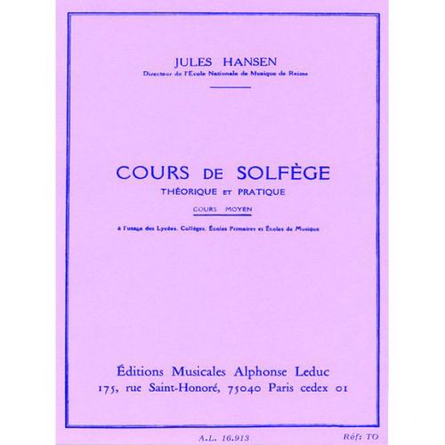 HANSEN JULES - COURS DE SOLFEGE (MOYEN)