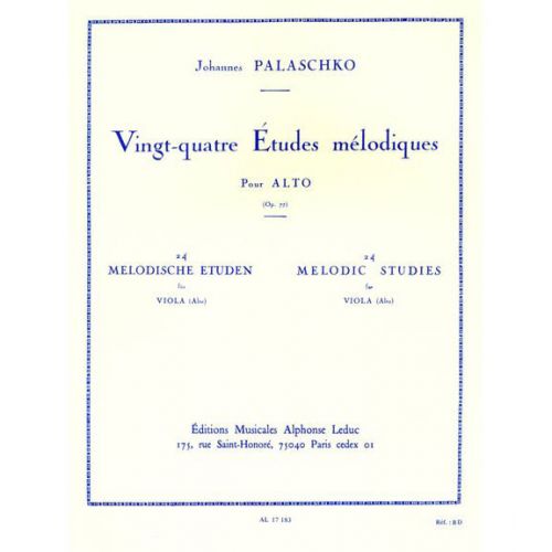 LEDUC PALASCHKO - 24 ETUDES MELODIQUES - ALTO