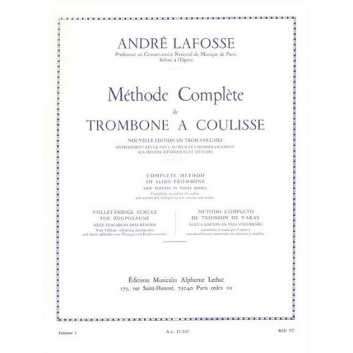 LEDUC Lafosse Andre - Methode Complete De Trombone A Coulisse Vol.1