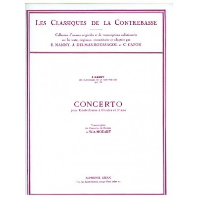 MOZART - CONCERTO FOR BASSOON, TRANSCRIBED FOR DOUBLE BASS