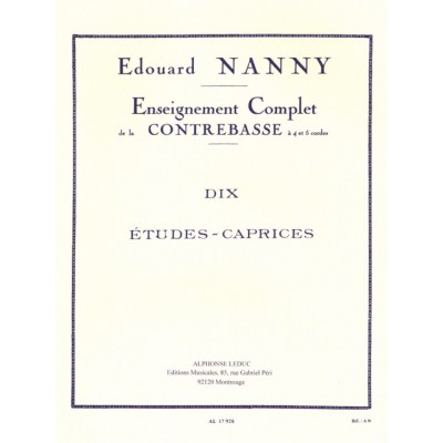 NANNY EDOUARD - 10 ETUDES CAPRICES - CONTREBASSE