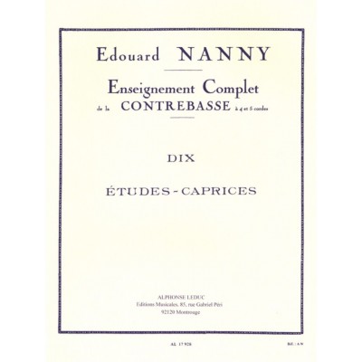 Nanny Edouard - 10 Etudes Caprices - Contrebasse