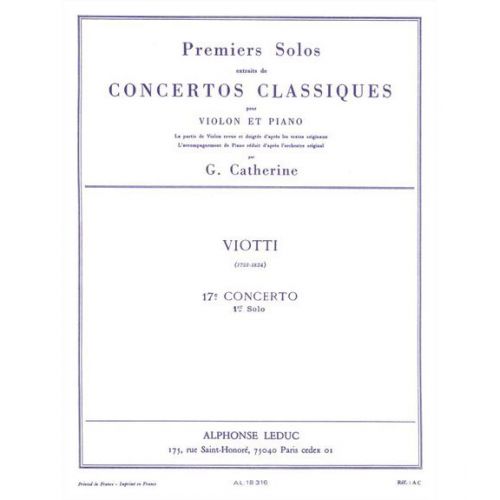VIOTTI G.B. - SOLO N°1 DU CONCERTO N°17 