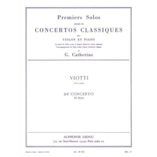 VIOTTI G. B. - PREMIERS SOLOS CONCERTO N024 - VIOLON ET PIANO