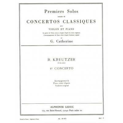 KREUTZER R. / CATHERINE G. - 1ER SOLO DU CONCERTO N°1 - VIOLON & PIANO