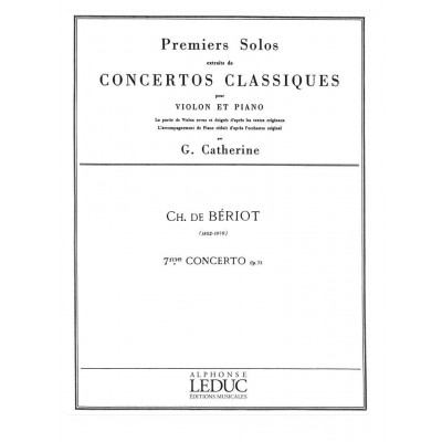 BERIOT CHARLES DE - 1er SOLO EXTRAIT DU 7e CONCERTO - VIOLON & PIANO