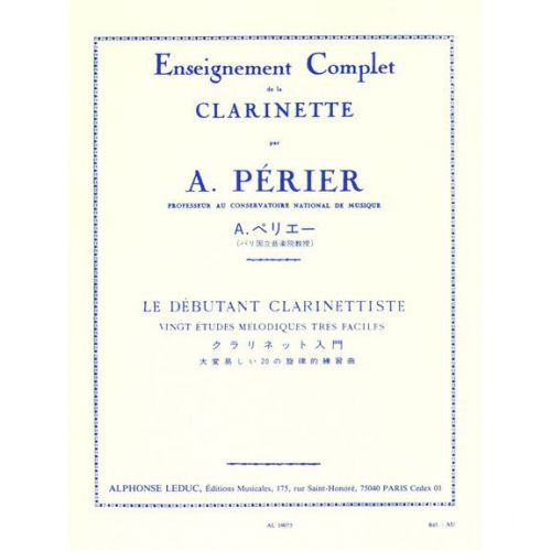 PERIER A. - LE DEBUTANT CLARINETTISTE