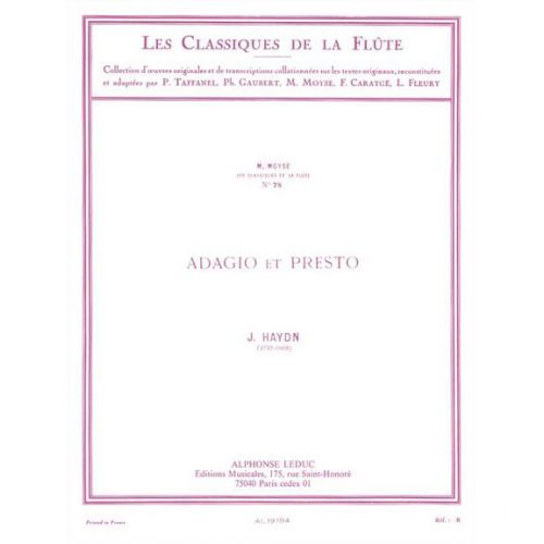 HAYDN J. - ADAGIO ET PRESTO - FLUTE 