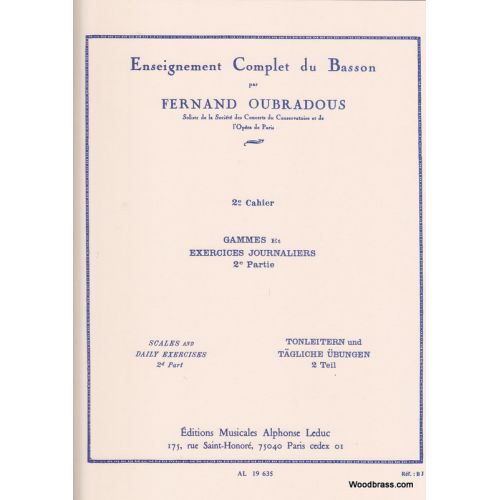 OUBRADOUS - ENSEIGNEMENT COMPLET DU BASSON VOL.2