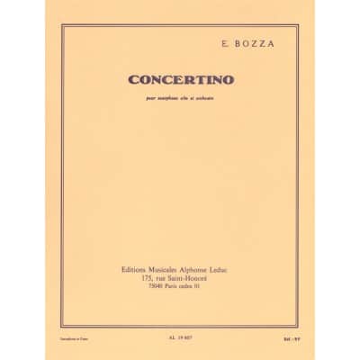 BOZZA EUGENE - CONCERTINO - SAXOPHONE ALTO & PIANO