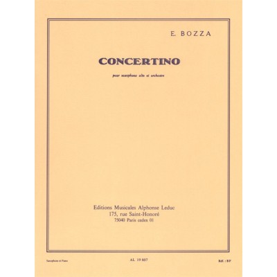 BOZZA EUGENE - CONCERTINO - SAXOPHONE ALTO & PIANO