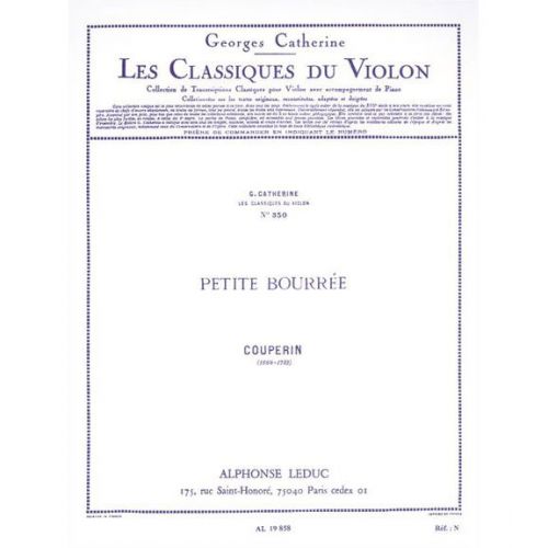COUPERIN FRANÇOIS - PETITE BOURREE - VIOLON, PIANO