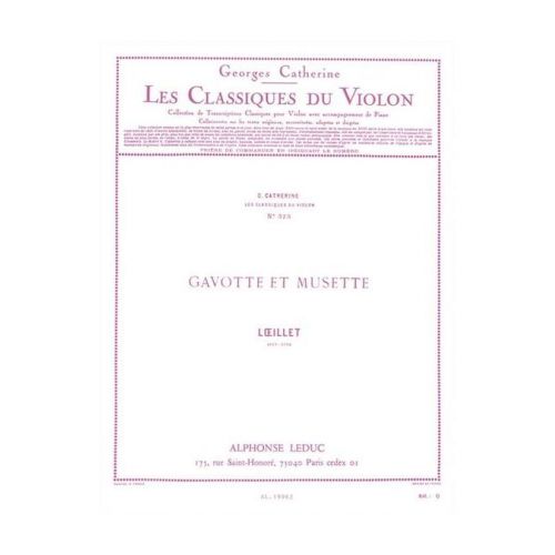 Loeillet/catherine - Gavotte et Musette - Classique Violon N°373