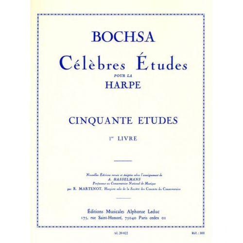 LEDUC BOCHSA CH. - 50 ETUDES OP34 VOLUME 1- HARPE 