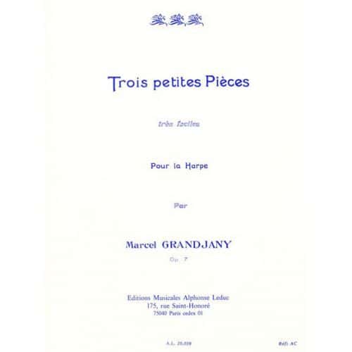   Grandjany - 3 Petites Pieces Tres Faciles Op.7 - Harpe