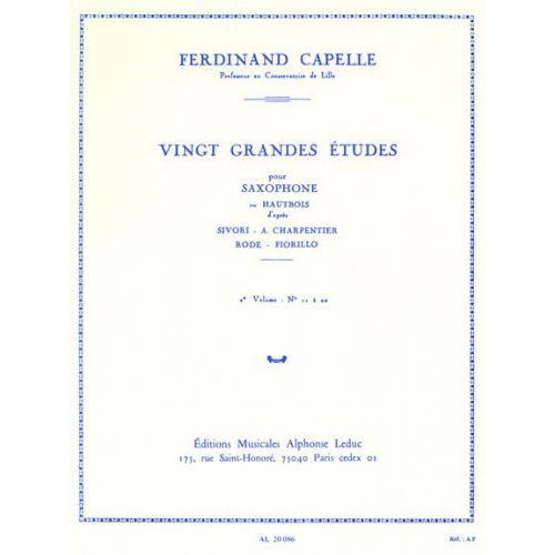 CAPELLE FERDINAND - 20 GRANDES ETUDES VOL.2 (SAXOPHONE OU HAUTBOIS)
