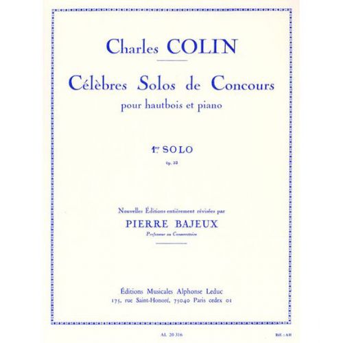 BAJEUX / COLIN - CELEBRE SOLO DE CONCOURS N°1 OP.33 - HAUTBOIS ET PIANO