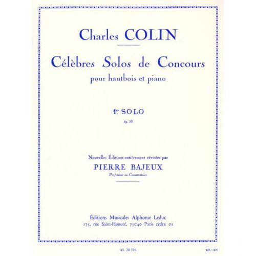LEDUC BAJEUX / COLIN - CELEBRE SOLO DE CONCOURS N°1 OP.33 - HAUTBOIS ET PIANO