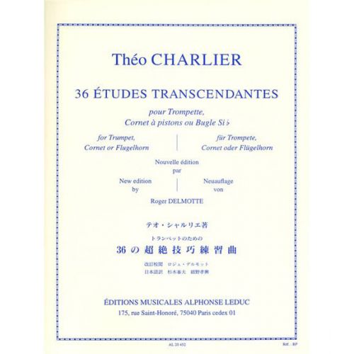 CHARLIER THEO - 36 ETUDES TRANSCENDANTES POUR TROMPETTE