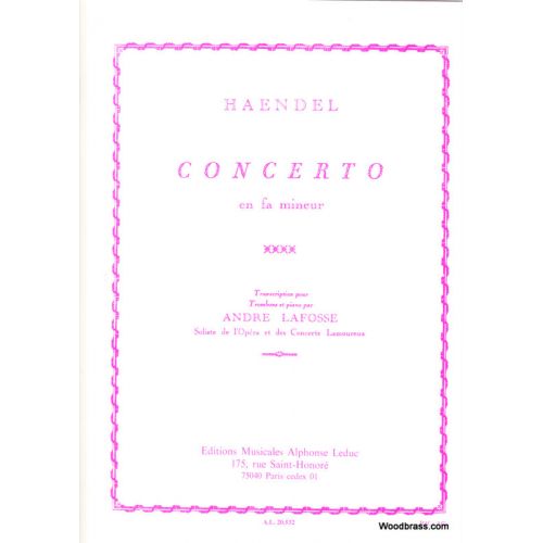 LEDUC Haendel G. F./lafosse - Concerto En Fa Mineur - Trombone et Piano