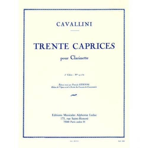 CAVALLINI - 30 CAPRICES VOL.2 - CLARINETTE