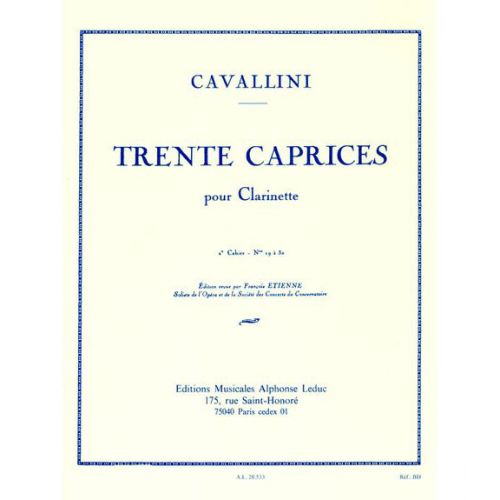 LEDUC Cavallini - 30 Caprices Vol.2 - Clarinette