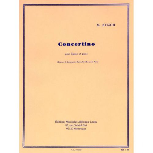 Bitsch M. - Concertino - Basson et Piano