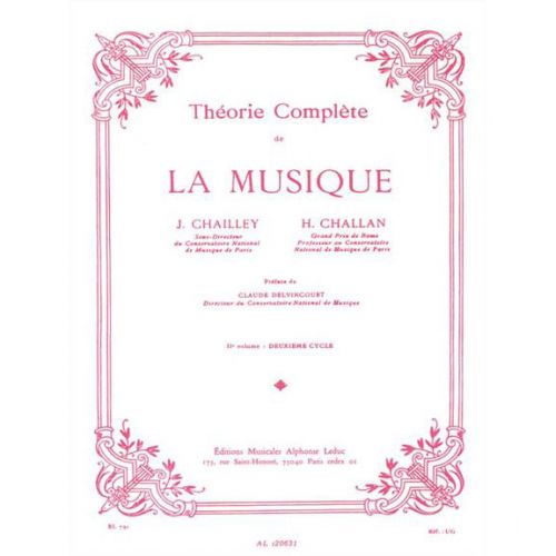 Chailley / Challan - Theorie De La Musique Vol.2