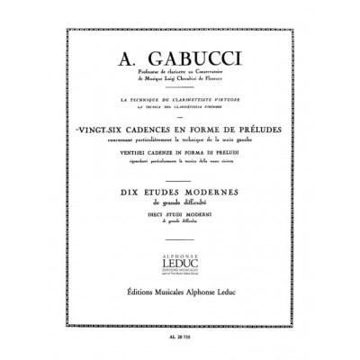 GABUCCI A. - 26 CADENCES EN FORME DE PRELUDES