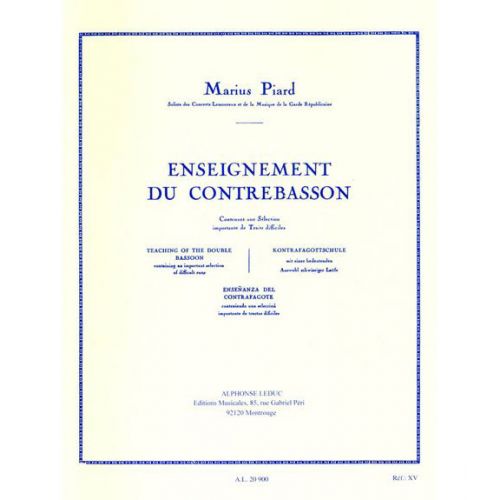 LEDUC PIARD M. - ENSEIGNEMENT DU CONTREBASSON 