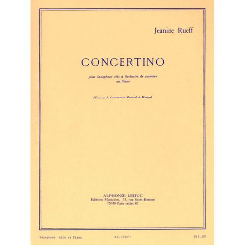 RUEFF J. - CONCERTINO OP.17 - SAXOPHONE ET PIANO