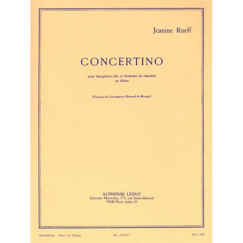 Rueff J. - Concertino Op.17 - Saxophone et Piano