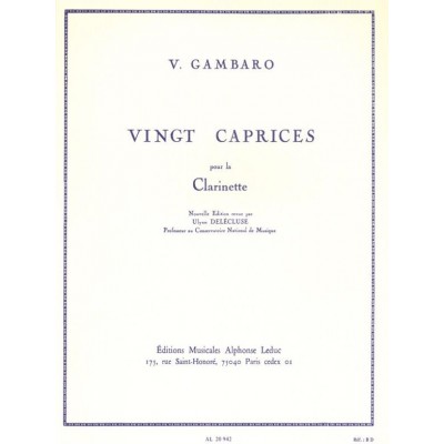 LEDUC Gambaro V. - 20 Caprices - Clarinette