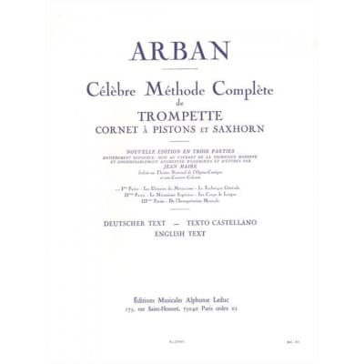 ARBAN JEAN-BAPTISTE - CELEBRE METHODE COMPLETE POUR TROMPETTE VOLUME 1