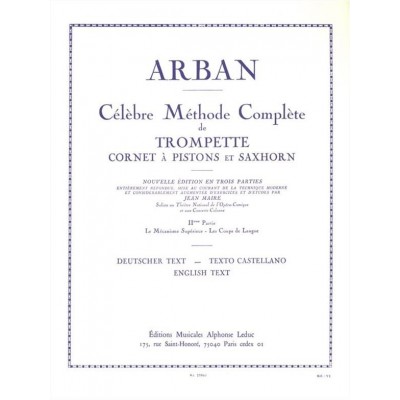 LEDUC Arban JEAN-baptiste - Celebre Methode Complete Pour Trompette Volume 2