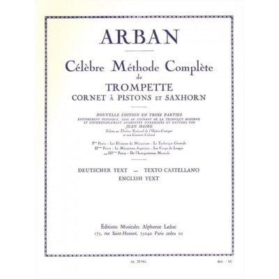 LEDUC ARBAN JEAN-BAPTISTE - CELEBRE METHODE COMPLETE POUR TROMPETTE VOLUME 3