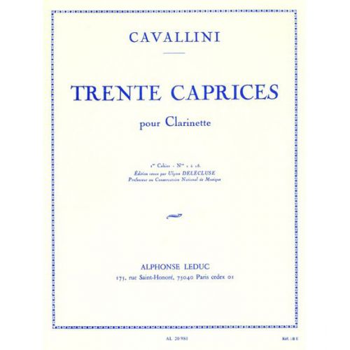 CAVALLINI E. - 30 CAPRICES VOLUME 1 (1 A 18) - CLARINETTE 