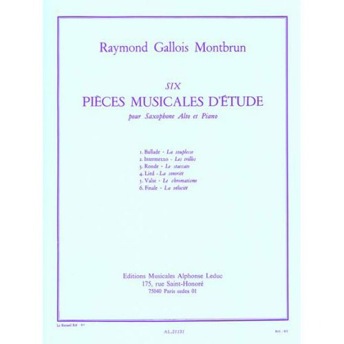 LEDUC GALLOIS-montbrun Raymond - 6 Pieces Musicales D