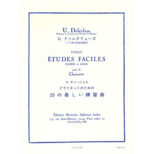 DELECLUSE U. - VINGT ETUDES FACILES D'APRES A. SAMIE - CLARINETTE