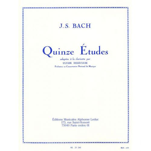 BACH J.S./DELECLUSE - 15 ETUDES - CLARINETTE